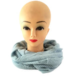 SCHAL RUNDSCHAL BLAU GRAU Loop Wickelschal gestrickt Lochmuster 100% Arcylic