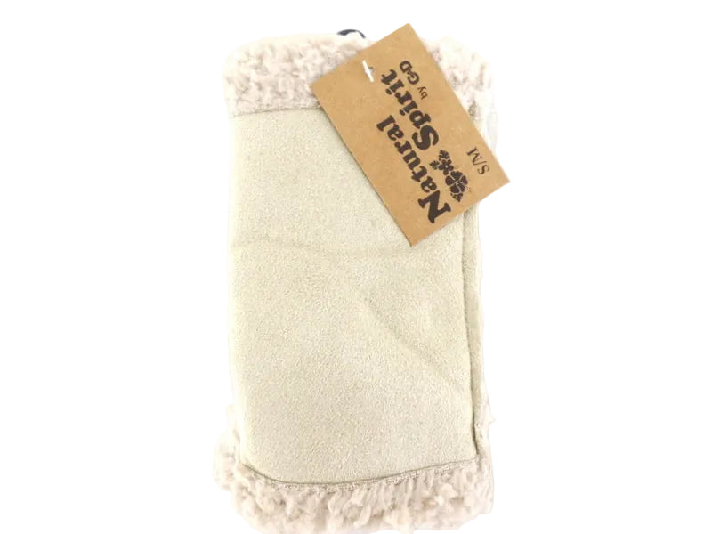 HANDSCHUHE FINGERLOS Creme / Beige S / M Kunstleder Kunstfell Natural Spirit
