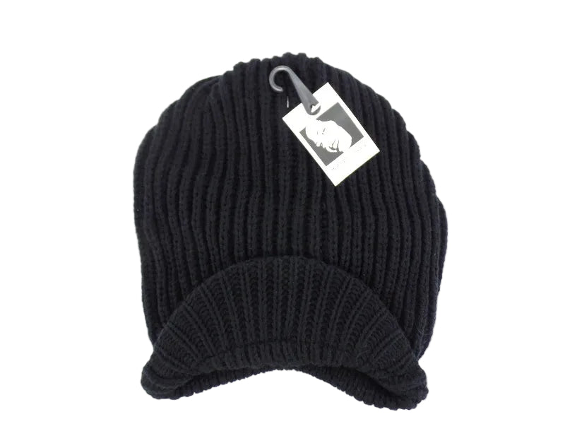 MÜTZE BEANIE SCHIRMMÜTZE Strick Schwarz 100% Polyacryl Highlight Company