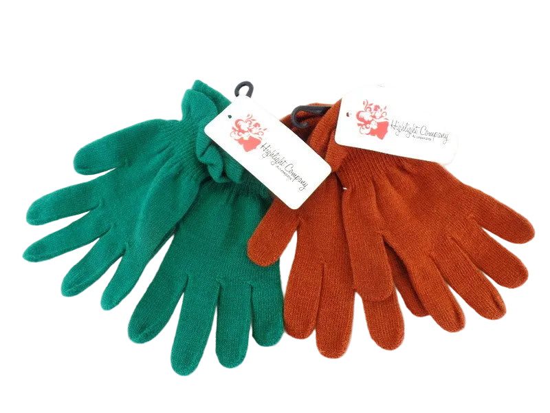 HANDSCHUHE FINGERHANDSCHUHE 2 Paar 1 x grün 1 x braun Curry Highlight Company