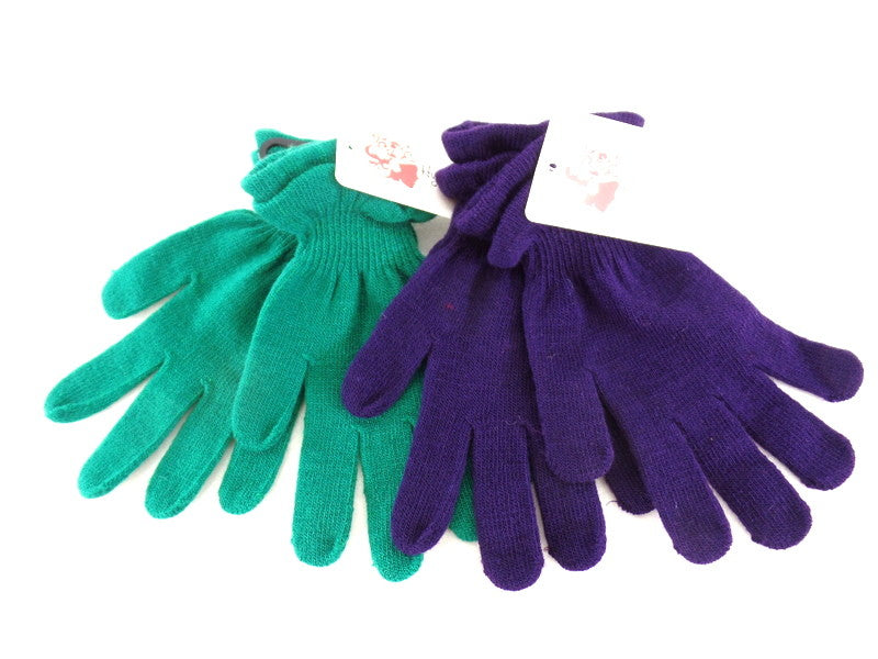 HANDSCHUHE FINGERHANDSCHUHE 2 Paar 1 x grün und 1 x lila Highlight Company
