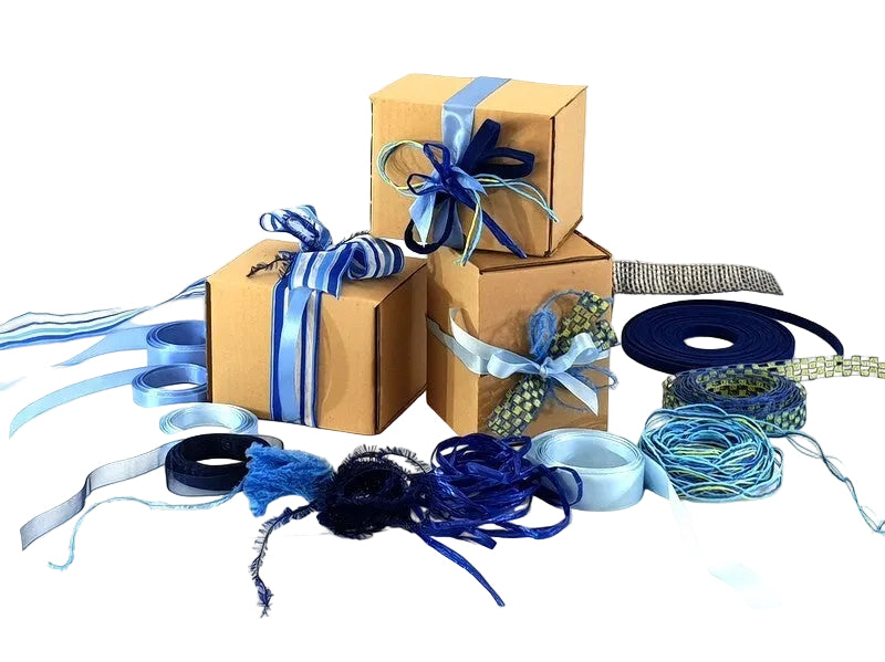 GESCHENKBAND SCHLEIFENBAND Deko Band Schleifen Bänder 13 x 5 Meter Blautöne DIY Geschenk Verpackung