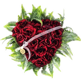 CASA - POADOR GRABSCHMUCK Herz rote Rosen Kunstblumen Natur Friedhof