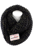 SCHAL RUNDSCHAL Schwarz Loop Wickelschal Schlauchschal gestrickt Polyester dick