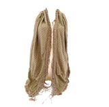 SCHAL TUCH Lagenlook Kunstfell Spitzenrand Fransen 170 L x 30 cm Blümchenmuster