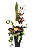 CASA - POADOR ORCHIDEENGESTECK Metallgefäß weiße Rose Bell Cup Orchideen Rostbraun