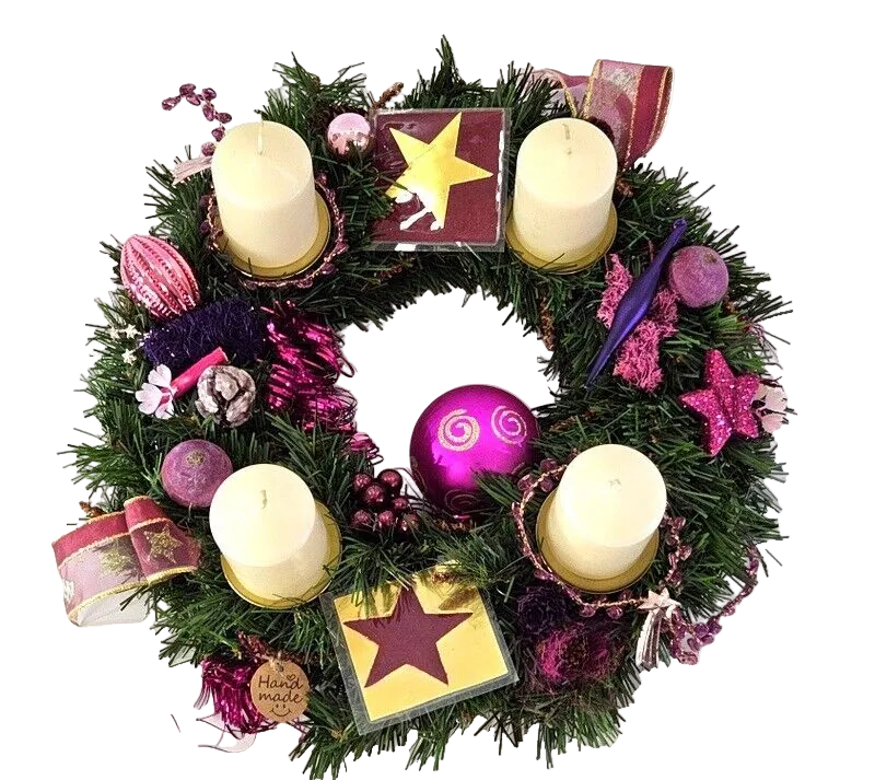 CASA - POADOR ADVENTSKRANZ künstliche Kiefer 35 cm Kerzen Sterne