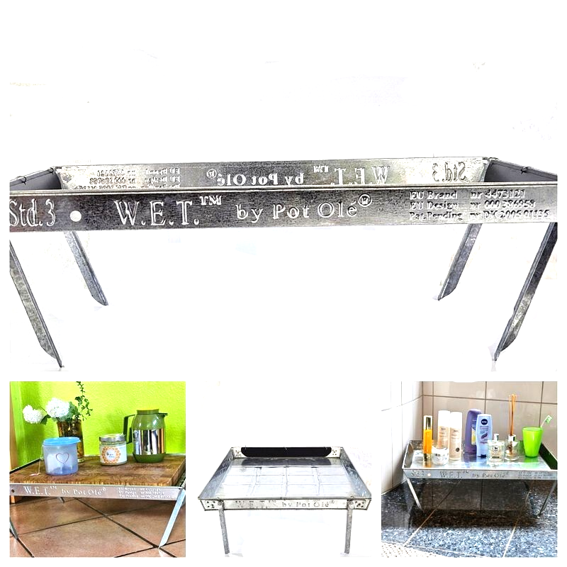 TABLETT BEISTELLTISCH Serviertisch Tisch verzinkter Stahl Sofatisch Outdoor Deko