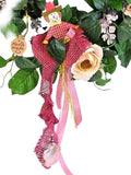 CASA - POADOR KRANZ künstlich wie echt Efeu Rosen Rosa Grün 35 cm Dekoration