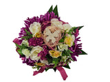 CASA - POADOR STRAUß Weiß Pink Rosen Chrysanthemen 40 D Schmetterling Deko