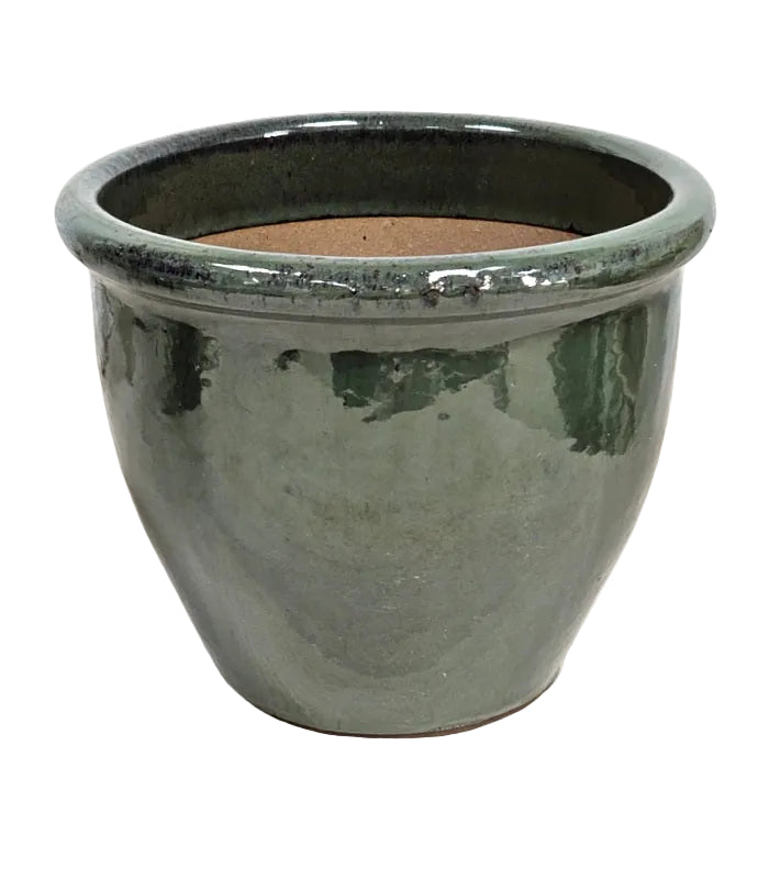 BLUMENKÜBEL KERAMIKTOPF GRÜN 24 D 20 cm Hoch Rim Falling Green