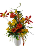 CASA - POADOR BLUMENGESTECK künstlich Gloriosa Iris gelb Orange Kunstblumen