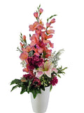 CASA - POADOR BLUMENGESTECK künstlich Gladiolen Rosa Pink Rosen Lilien