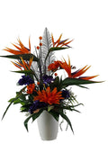 CASA - POADOR GESTECK künstlich Strelizie Buddleia Orange Blau Kunstblumen Deko