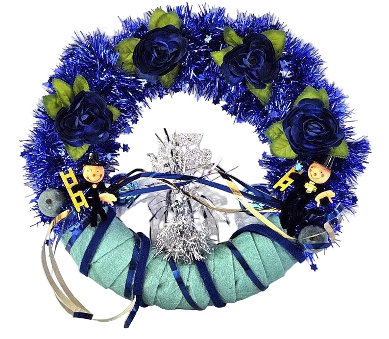 CASA - POADOR GLÜCKSTREFFEN Kranz Blau Schornsteinfeger 35 cm Silvester Neujahr
