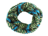 SCHAL RUNDSCHAL LOOP Blau Beige Grün  gestrickt Tricote Main gemustert weich