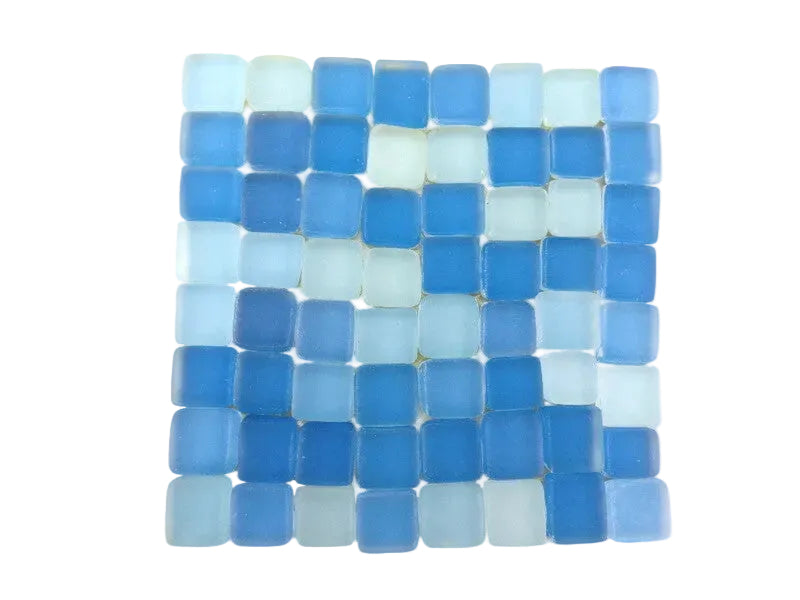 CASA - POADOR BORDÜRE Glasmosaik hellblau blau matt Borde Quadrat Mosaik