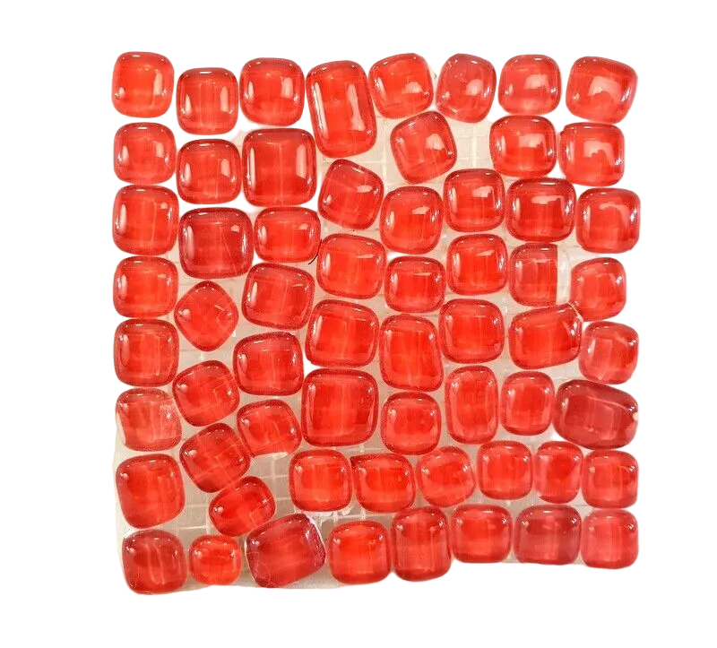 CASA - POADOR GLASMOSAIK Polygonal Soft Glas Rot Bologna glatt Mosaik Deko