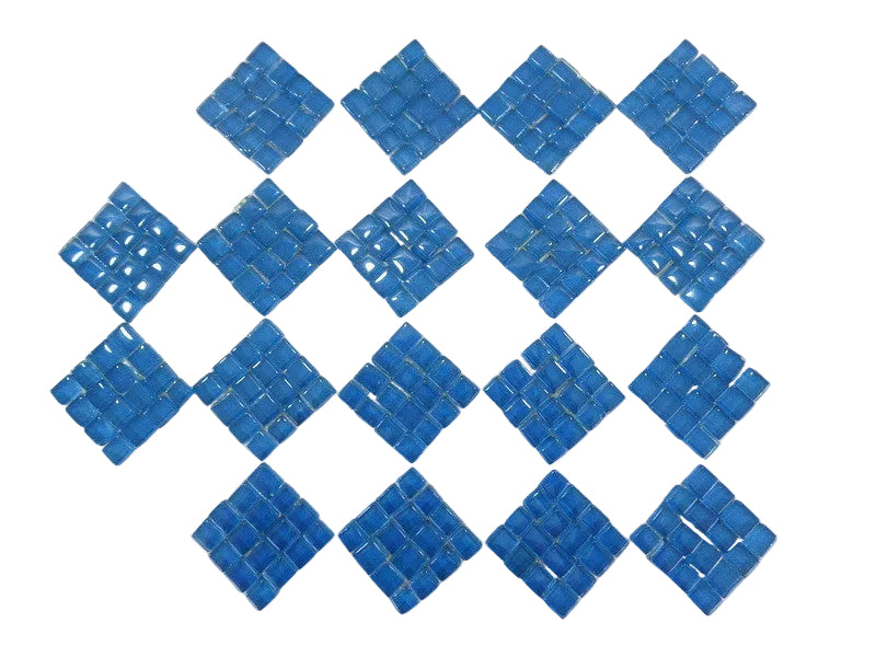 CASA - POADOR BORDÜRE GLASMOSAIK BLAU Klarglas unregelmäßig 18 Stück 50x50 mm