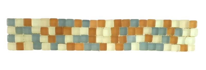 CASA - POADOR BORDÜRE Mix hellblau milchig Beige matt 1 Streifen unregelmäßig Mosaik