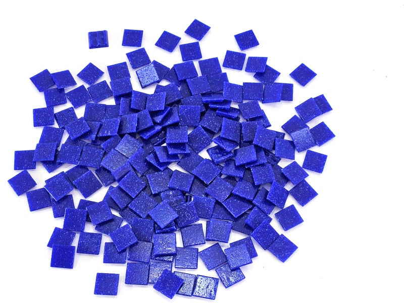GLASMOSAIK Mosaiksteine 500 g blau Navy blue 20 x 20 x 4 mm Basteln Mosaik DIY Geschenk.