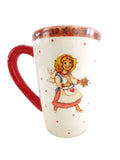 WEIHNACHTSTASSE BECHER groß mit Henkel Creme Mädchen Sternchen 13,5 cm Hoch