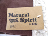 HANDSCHUHE FINGERLOS dunkelbraun S / M Kunstleder Kunstfell Natural Spirit