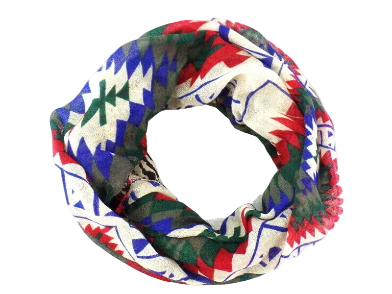 SCHAL RUNDSCHAL LOOP Wickelschal fortlaufendes Muster 100% Polyester
