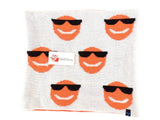 SCHAL RUNDSCHAL SMILEY Weiß mit Orangen Smileys Schlauchschal Schlupfschal H.C.