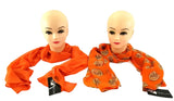 SCHALS TÜCHER SET 2 Stück Orange Uni Tigerkopf 100 % Polyester