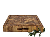 HACKBRETT OLIVE quadratisch mit Saftrille ca.  30x30 cm Olivenholz