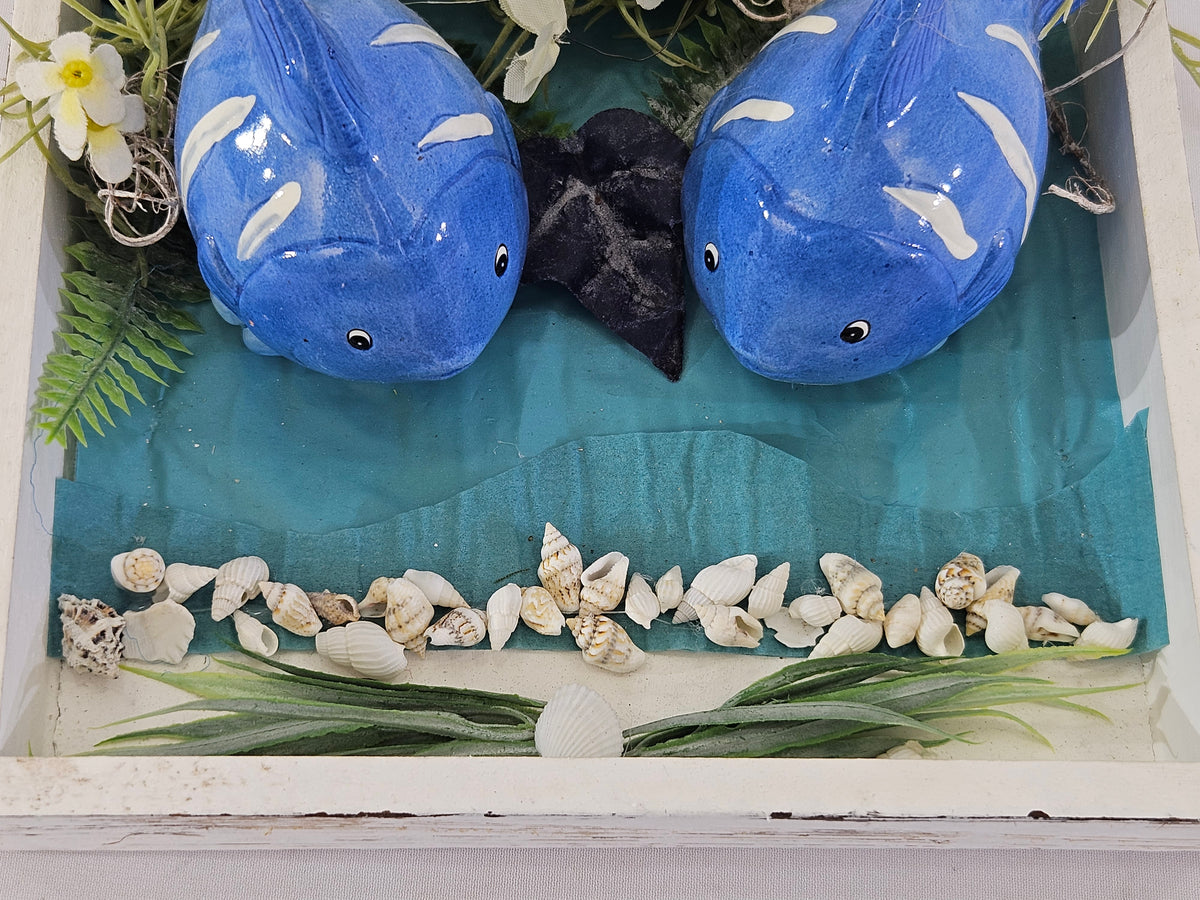 CASA - POADOR GESTECKE blaue Keramikfische Dekotablett Fische Maritim Sommer