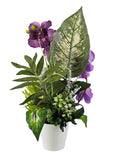 CASA - POADOR GESTECK künstlich Orchideen Lavendel Lila 50 cm H Kunstblumen