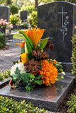 CASA - POADOR GRABGESTECK gelb orange Roststecker In Liebe Kunstblumen Exoten Friedhof