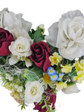 CASA - POADOR GRABSCHMUCK Herzform Engelstecker bunt 30 cm Rote Rosen bunte Blumen Mix Friedhof Gedenken