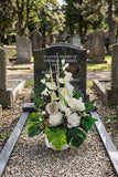 CASA - POADOR GRABSCHMUCK Grabgesteck Gladiolen Chrysanthemen Schilfkolben Allerheiligen Friedhof Gedenken