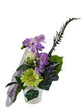 CASA - POADOR BLUMENGESTECK künstlich lila Orchideen Rosen Muscheln Deko 50 cm H