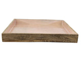 TABLETT MANGO BOWL Rosa Muschelmuster Emaille glasiert Serviertablett Deko