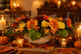 CASA - POADOR HERBSTGESTECK ellipse künstliche Blumen gelb orange Tischdekoration