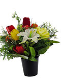CASA - POADOR BLUMENGESTECK künstlich Keramikgefäß bunter Tulpen Mix Frühling