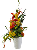 CASA - POADOR BLUMENGESTECK künstlich Gloriosa Iris gelb Orange Kunstblumen