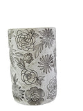 BLUMENVASE BLUMENMUSTER Schwarz Flower Black 15 D 23 H Dekoration
