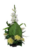CASA - POADOR BLUMENGESTECK künstlich Gladiolen Buddleja Weiß Creme Deko