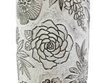 BLUMENVASE BLUMENMUSTER Schwarz Flower Black 15 D 23 H Dekoration