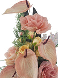 CASA  - POADOR BLUMENGESTECK künstlich Anthurien Rosen Rosa Lachs