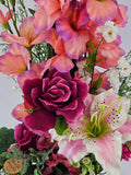 CASA - POADOR BLUMENGESTECK künstlich Gladiolen Rosa Pink Rosen Lilien