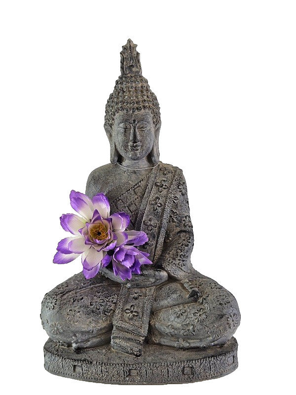 Buddha Figur Gartendeko Buddafigur sitzend Gartenstatur Frostfest 50cm