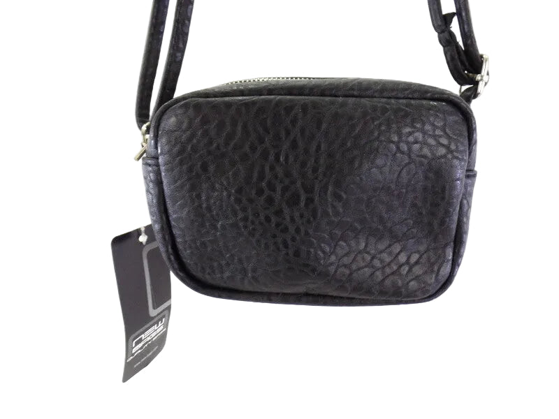 SCHULTERTASCHE SCHWARZ NEW BAGS Reißverschluss klein