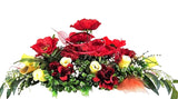 CASA - POADOR GESTECK Kunstblumen Ellipse Mohnblüten Blumengesteck Rot Geschenk