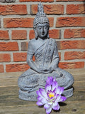 Buddha Figur Gartendeko Buddafigur sitzend Gartenstatur Frostfest 50cm